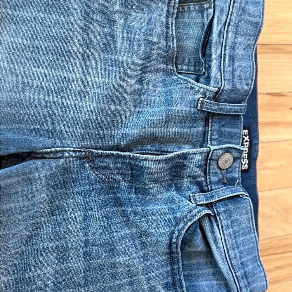 Express Blue Straight Leg Denim Jeans - Picture 7 of 10